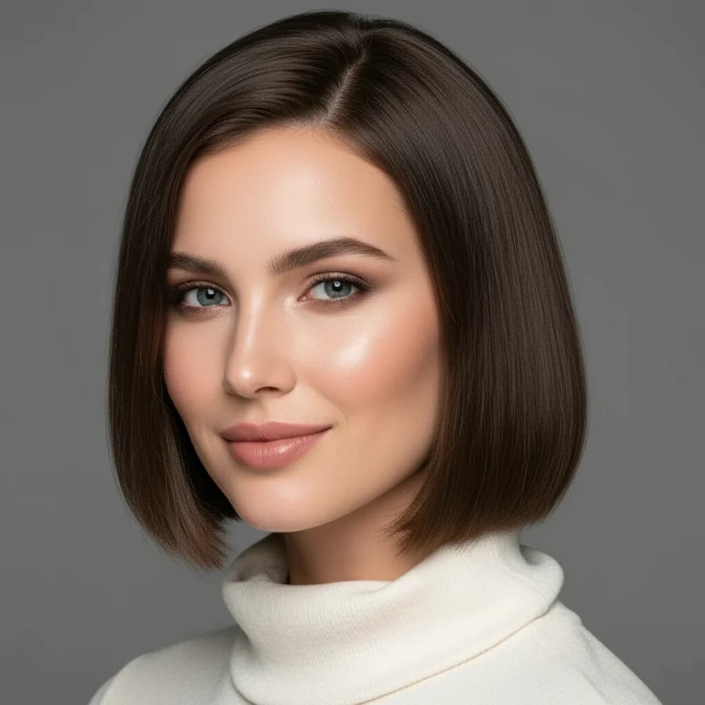 Blunt lob hairstyle reference for long thin fine hair