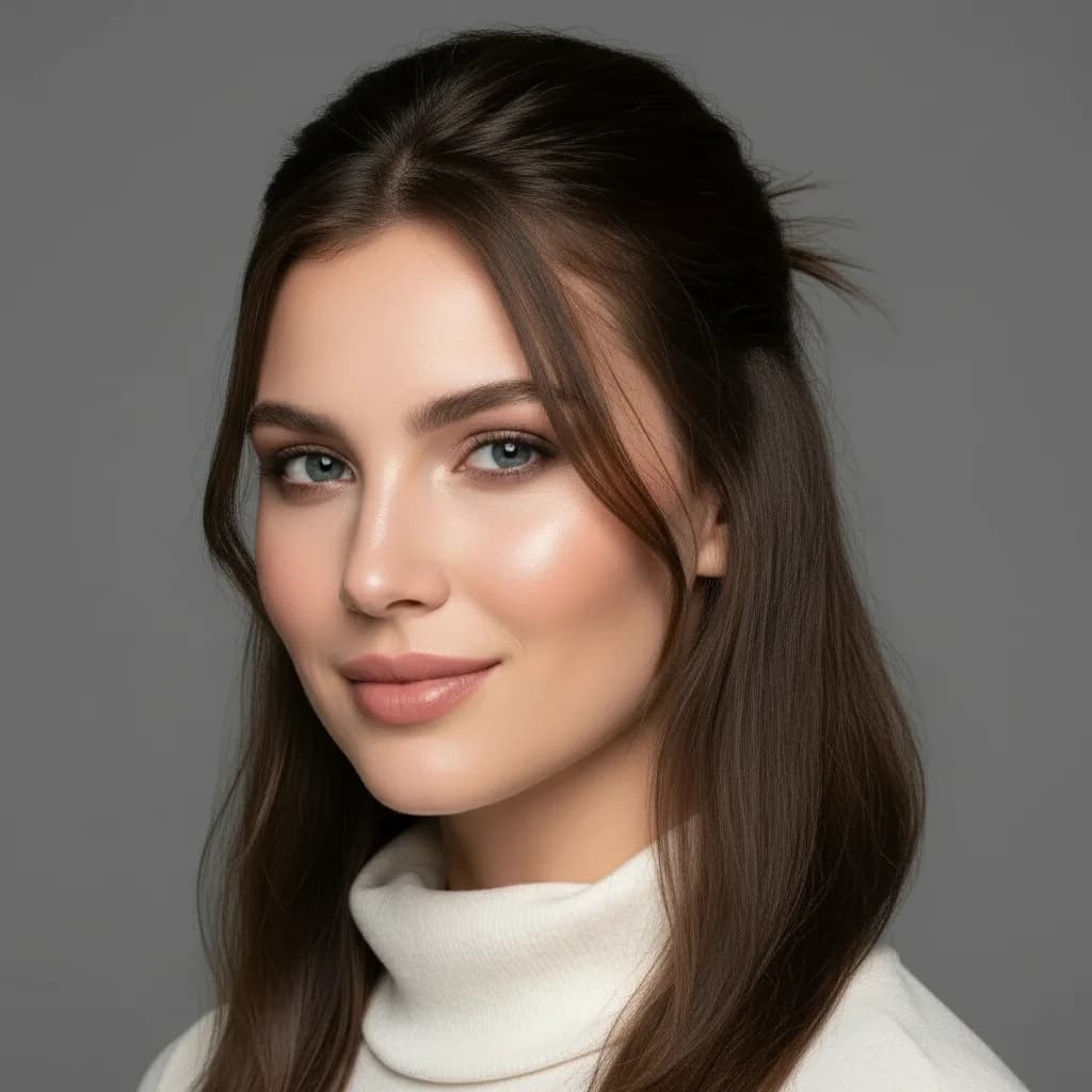 Half-up wedding hairstyle reference for thin hair