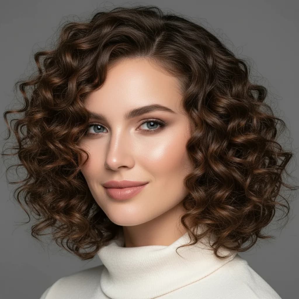 Soft curly bridal hairstyle reference for thin hair