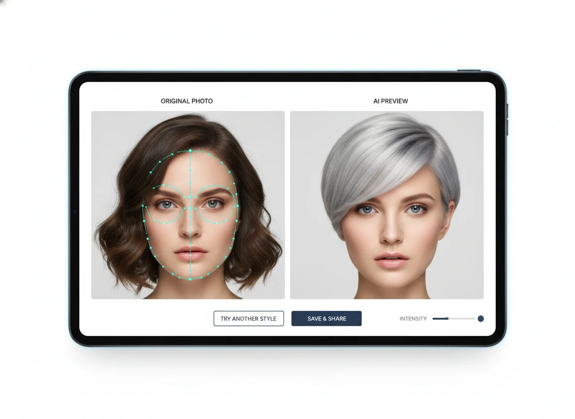 AI hairstyle try-on demonstration