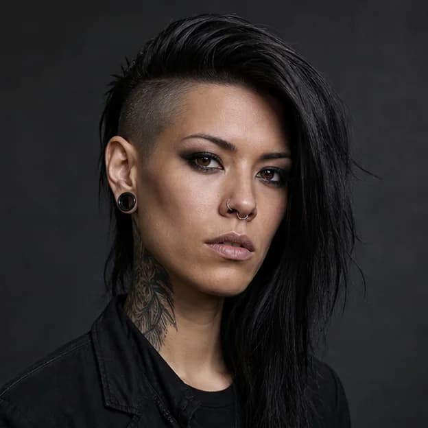 Side-Shaved Undercut gothic hairstyle
