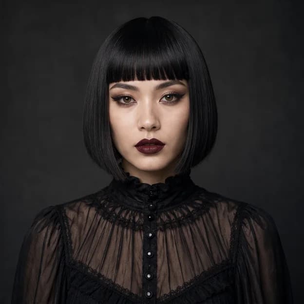 Sleek Vampire Bob gothic hairstyle